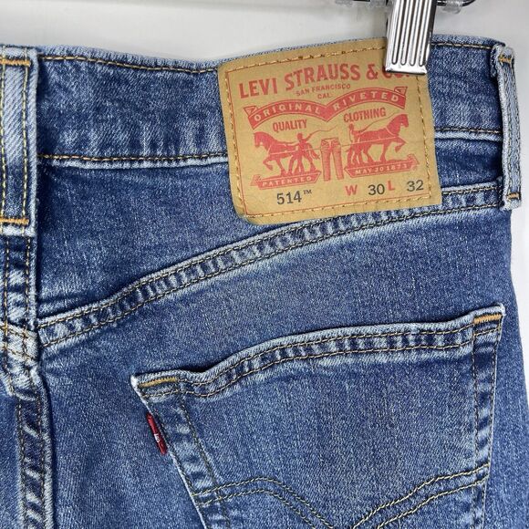 Levis 514 Straight Leg Jeans Men's 30x32 Medium Wash Blue Denim Cowboy Western - Picture 5 of 9